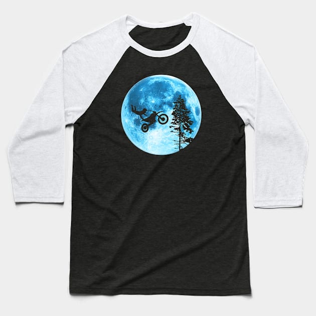 ET Motocross Moon Baseball T-Shirt by Barn Shirt USA